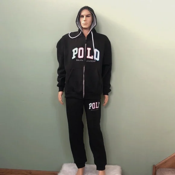 Polo Ralph Lauren 2 Pc. Full Zip Fleece Hoodie And Sweatpants Set XL - Picture 1 of 11